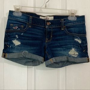 Hollister slightly distressed jean shorts.